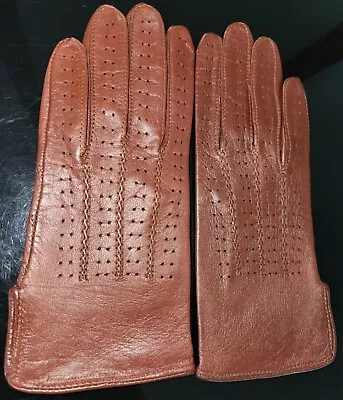 Vtg Doral 100% Leather Perforated Women's Driving Gloves Sz Small Made Portugal • $9.99