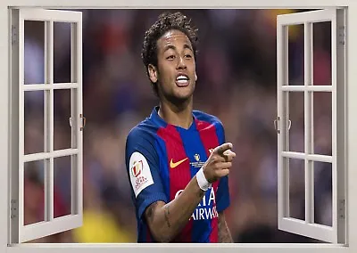 £10.99 • Buy Messi Neymar Barcelona Football 3d Window Wall View Sticker Poster Mural Art 738