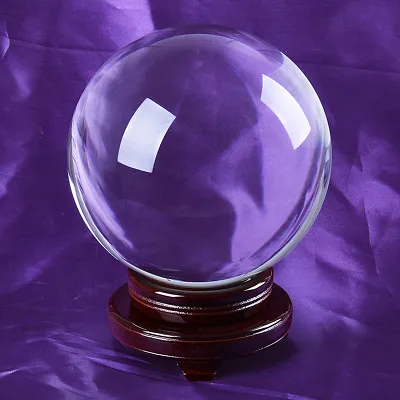 LONGWIN 200MM Clear Crystal Ball Meditation Glass Sphere Photo Prop Free Stand • $102.59