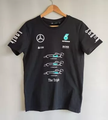 Mercedes Amg Petronas F1 Team The Triple World Championship 2016 T Shirt Small • $24.97