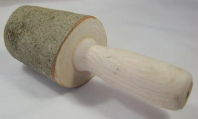 £29.95 • Buy Carved Wooden Mallet With Bark - Possibly Froe Mallet