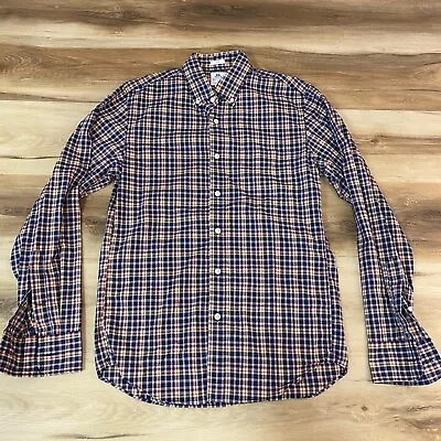 J Crew Shirt Mens Small Slim Fit Thomas Mason Archive Blue Plaid Button Down • $26.95