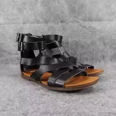 Universal Thread Shoes Womens 9 Sandals Strappy Zip Ankle Strap Gladiator Black • $28.97