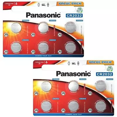 Panasonic CR2032 3V Battery 2032 Batteries Lithium Coin Cell Car Key Fobs Toys • £2.75