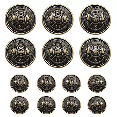YaHoGa 14 Pieces Antique Metal Buttons 18mm 23mm Blazer Buttons Set For Blaze... • $24.05