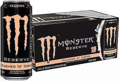 Monster Energy Reserve Peaches N Creme Energy Drink 16 Ounce (Pack Of 15) • $33.17