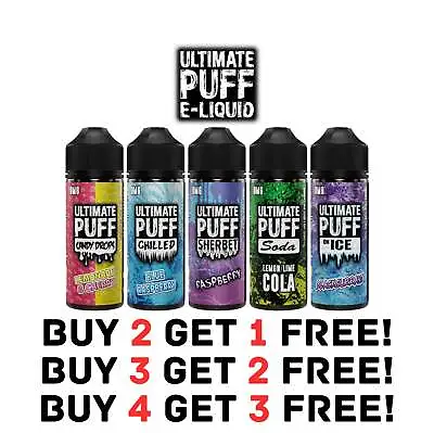 Ultimate Puff Shortfill Vape Juice 70/30 100ml E Liquid 0mg No Nicotine Sub Ohm • £12.49