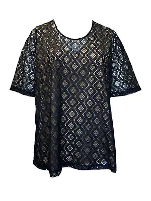 Marina Rinaldi Women's Black Fato Pullover Blouse NWT • $61.25