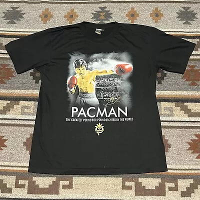 Vintage Manny Pacquiao T-Shirt Boxing Double Sided Graphic Short Sleeve Size XL • $124.95