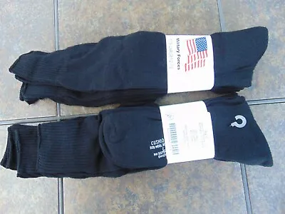 U.S. Military Black Wool Cushion Sole Boot Socks 3-pack L-XL Newfree Shipping • $27.99