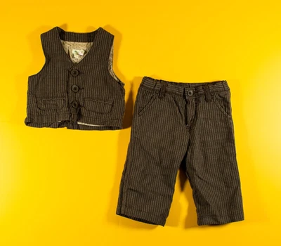 £12.98 • Buy Monsoon Baby Boys Suit Wedding Christening Outfit 3-6 Months Grey Pinstripe