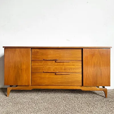 1960s North American Mid Century Modern Walnut Credenza • $2195