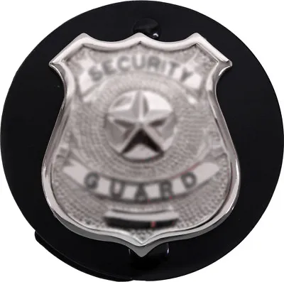 $15.99 • Buy Black Round Badge Holder Shield Leather Clip On Belt For Law Enforcement Police
