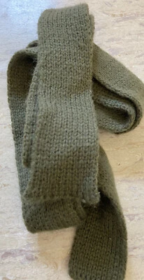 £5 • Buy Mens Unbranded Green Wool Soft Feel Flat Square End Vintage Skinny Tie