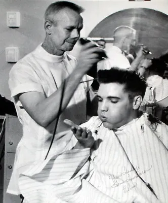 A Elvis Presley Black And White Getting Hair Cut 8x10 Picture Photo Print • $3.99