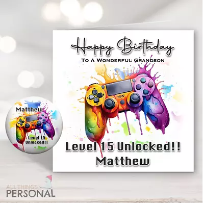 Personalised Boys Gaming Birthday Card Gamer Teenage Grandson Son Nephew Brother • £2.99