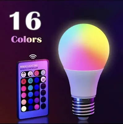 16-Color RGB LED Bulb With Remote Control • £5.99