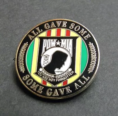 Pow Mia Vietnam War Vet Veteran Some Gave All Lapel Hat Pin Badge 1 Inch • $5.94