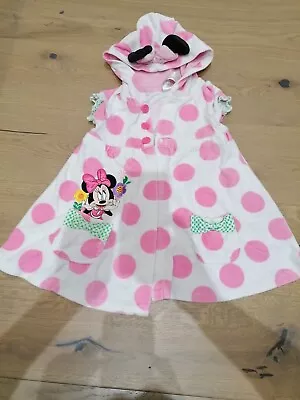 Disney Minnie Mouse Kids Cotton Dressing Gown Swimming Dress-up Robe 2-3 Yo • £2.99