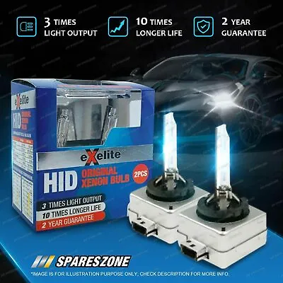 Exelite 35W 6000K D3S HID Original Xenon Headlight Globe Bulbs PK32d-5 Twin Pack • $90.10