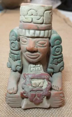 Vintage Mexico Clay Pottery Statue Figure 6” • $14