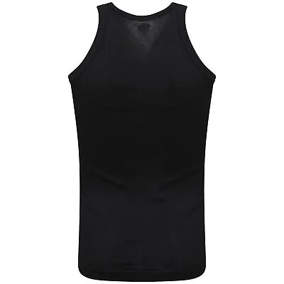 Men's Slim Fit Vest Ribbed 100% Cotton Gym Tank Muscle Athletic Top Fitted Vests • £5.99