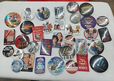 Lot Of 33 Movie Buttons Pins Assorted Disney Ect Round Square Pinback • $26