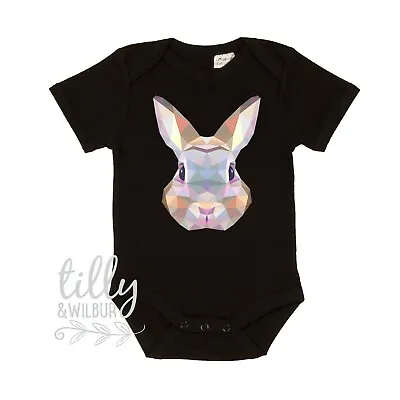 Rabbit Easter Baby Bodysuit Geometric Easter One-Piece Baby 1st Easter Gift • $29.95