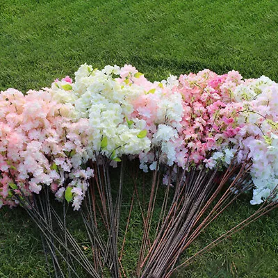 Artificial Cherry Blossom Branch Bouquet Indoor Outdoor Home Party Decor 100cm • $5.19