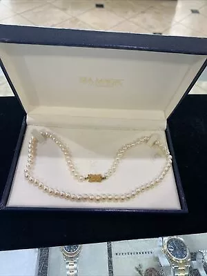 Mikimoto Sea Magic 14K Yellow Gold Pearl Necklace 18” 6mm • $599