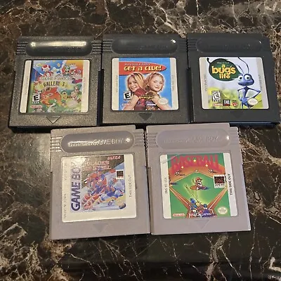 5 Nintendo GameBoy Cartridges Baseball Blades Of Steel Bugs Life Gallery 3 Mario • $27.99