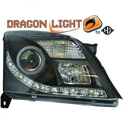 LHD Projector Headlights Pair LED Dragon Clear Black For Vauxhall Vectra C 02-05 • $523.19