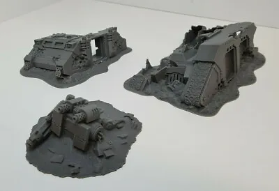 PLA+ 3D Printed Wrecked Vehicles Set Terrain Scenery 40k Tabletop 28mm Miniature • £19.99