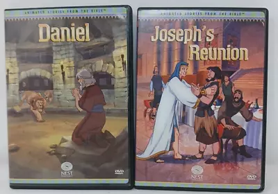 2 NEST Animated Stories From The Bible DVDs Daniel & Joseph's Reunion #H7 • $8.98