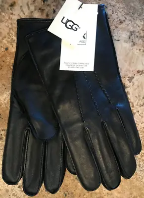 NWT Authentic UGG Tech Gloves Metisse Tabbed Vent Leather Black Size Medium $95 • $45