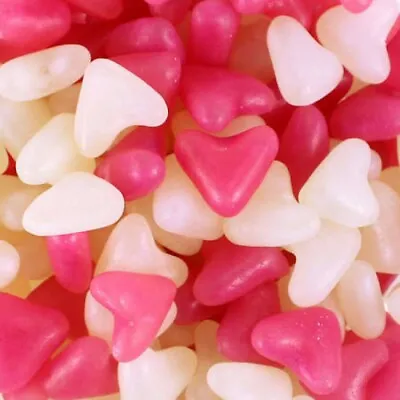 Pink & White Love Heart Jelly Beans Retro Sweets Favours LOVE VALENTINES WEDDING • £4.49