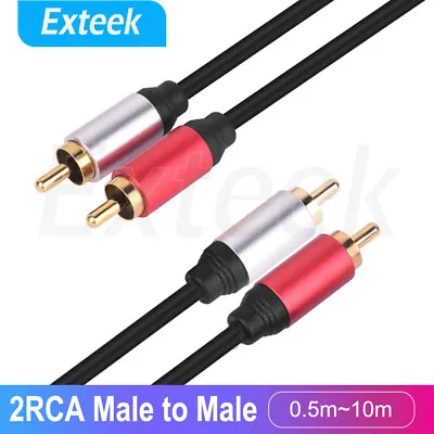 Premium 2 RCA To 2 RCA Stereo Audio Cable Cord Male-Male Gold Plated 0.5m ~ 10m • $24.65