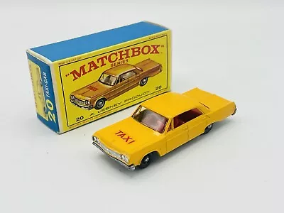 Matchbox Lesney 20c Chevrolet Impala Taxi 4BPW Mint In Original Box • $4.18