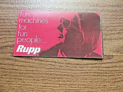 Vintage  Rupp Minibike Point Of Sale 8   X 6 1/2  Fold Out  (reproduction ) • $12