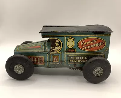 J. Chein Tin Wind-Up Fancy Groceries Delivery Truck  1918 • $99.99