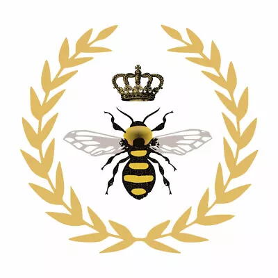 2 X Queen Bee DIY Iron On Screen Print Patch For Fabric Transfer Royal Crown  • £2.69