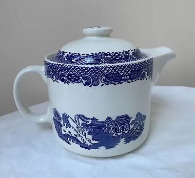 Barratts Of Staffordshire England WILLOW Pattern Tea Pot 1.5 Pint = 852ml Approx • £12.99