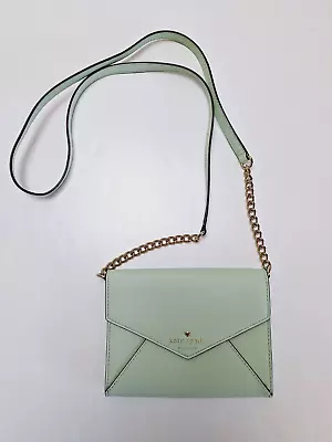 Kate Spade New York Crossbody Bag Mint Leather Cedar Street Mini Envelope V • $39.99