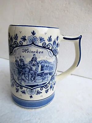 $69 • Buy Vintage Delft Blue Heineken Beer Stein Mug Holland Hand Painted Windmill Rare  F