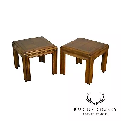 Lane Parsons Style Mid Century Modern Pair Low Square Side Tables • $365