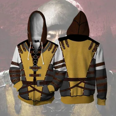 Game Mortal Kombat 11 Scorpion Cosplay Costume Hoodie Outfit Zip Up  Jacket • $24.99