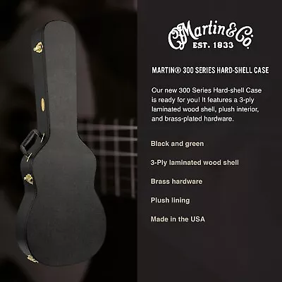 MARTIN 300-Series Hard-Shell Acoustic Guitar Case With Plush Interior - NEW • $280