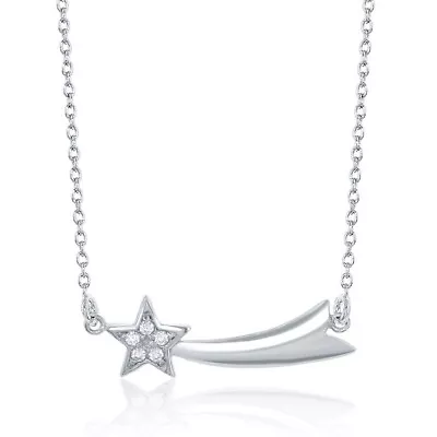 Sterling Silver  CZ Shooting Star Necklace • $34