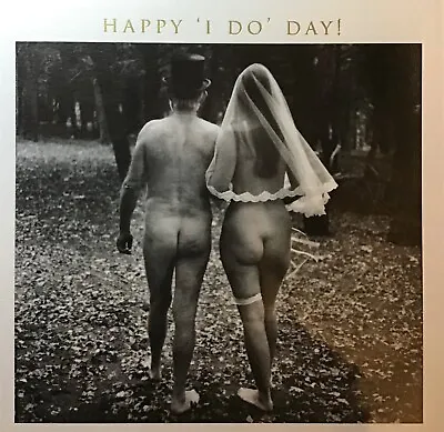 Funny Wedding Card Naturist Congratulations ~ Cheeky ~ Funny ~ Happy ‘I Do’ Day! • £3.50