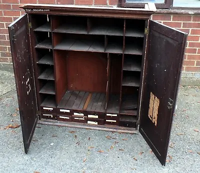 £225 • Buy Georgian Antique Mahogany Filing Post Office Estate Cabinet Cupboard Bookcase